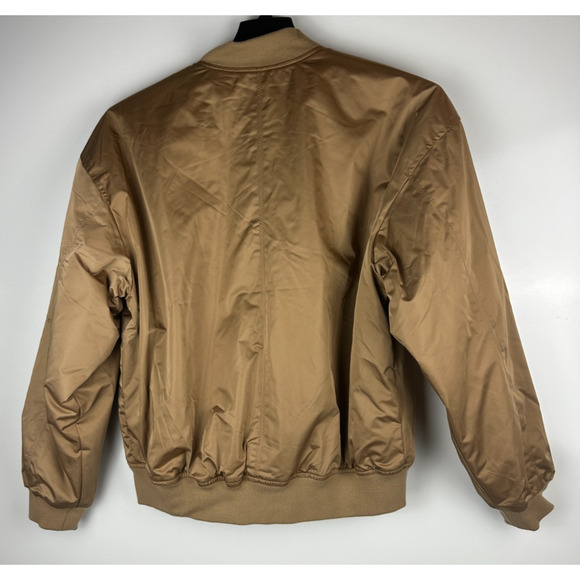 NWT Abercrombie & Fitch Flight Jacket Bomber Style Tan Beige Zip Unisex Small - Picture 9 of 10